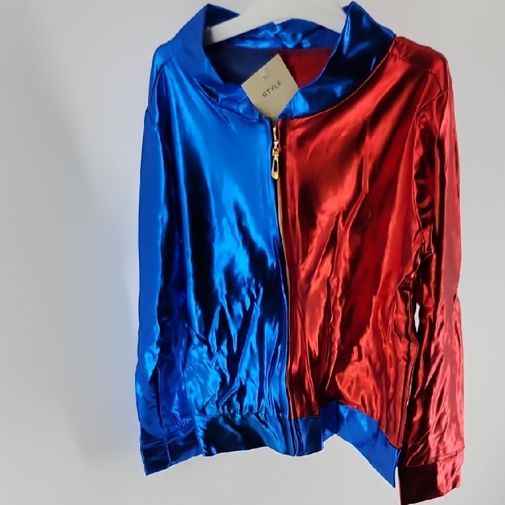 FREEDOM Harley Quinn Blue Red Cos0lay Bomber Jacket W Shorts 5/6